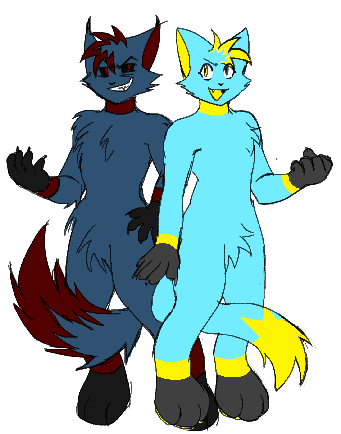 First fursona I ever made, Star, and of course her evil counterpart, Star.EXE